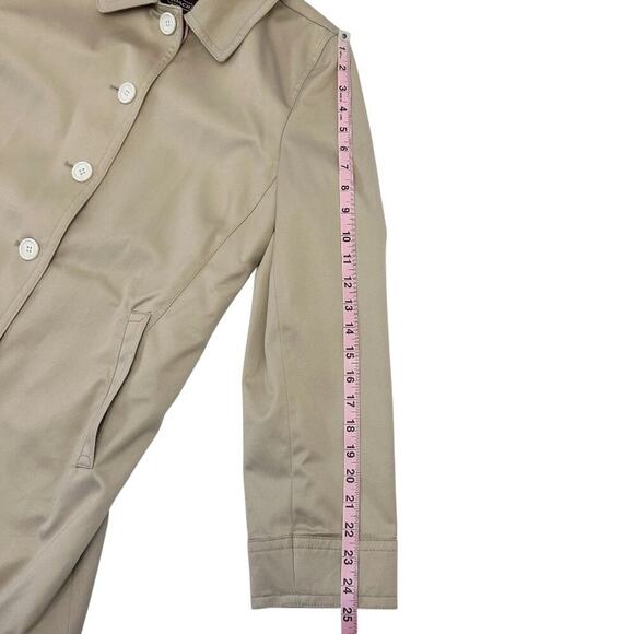 COACH Beige Cotton Jacket Medium Floral Lined Trench Coat - Picture 10 of 14